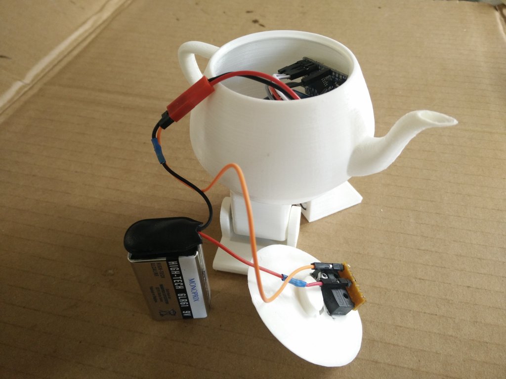 The switch connected to the robotic teapot's battery